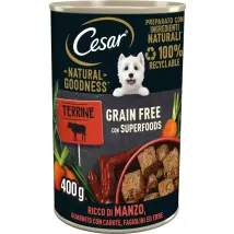 Alimento Umido Per Cani Cesar "natural Goodness" Con Manzo, Carote, Fagiolini Ed Erbe 400 Gr