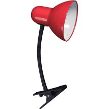 Lámpara de sobremesa CLIP con muelle rojo – 11,5 cm largo – 24 cm ancho – 27 cm alto – E27