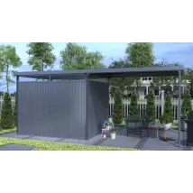 Gerätehaus 'rheinfelden 108 Schleppdach-set', Anthrazit Matt, 6,4 M², Inkl. Schleppdach - Pergart