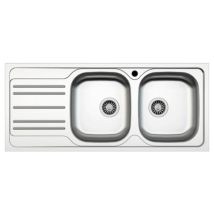 Einbauküchenspüle Mp1162sx Aus Stahl 116x50 Cm, Zwei Becken Und Linker Abtropffläche