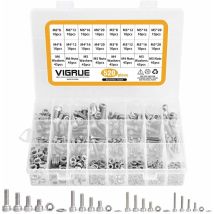 Shining House - Kit Surtido De 520 Tornillos Con Cabeza Hexagonal De Acero Inoxidable M3 M4 M5 M6 Con Tuercas