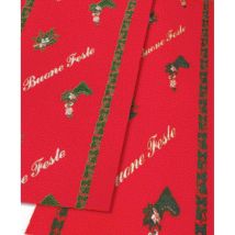 Passatoia "Buone Feste" 100 cm fondo rosso – rotolo 50 m – 50 pezzi – ALMA