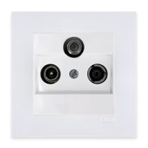 Prise Terminale Rtv-sat Avec Filtre Blanc – Ensemble Complet Avec Plaque – 279/01e Exen
