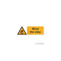 Mind The Step Sign – 300 x 100 mm – Self-Adhesive – EN7010 Compliance