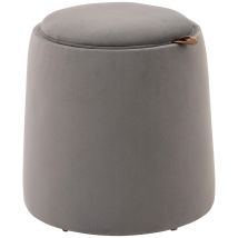 Tabouret, En Velours, Gris, 47,5 Cm, Pour Maison Et Usage Quotidien, Format Pratique, Style Facile À Associer Moderne