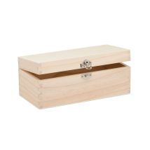 Scatola in Legno di Pino Rettangolare con Chiusura – Dimensioni 23 x 11 x 9 cm – Certificazione FSC Mix – Ideale per Verniciare e Decorare