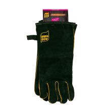 Lederhandschuhe – Hitzeschutzhandschuhe – 320g/m² – Schwarz mit gelben Nähten – Schutz bis 300°C