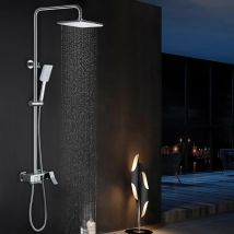 Ultrixe - Columna De Ducha Set De Ducha Ducha De Mano 3 Jets Ducha De Cabeza Cuadrada, Columna De Ducha Regulable En Altura Para Baño