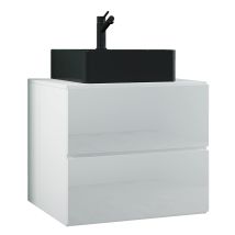 Ebuy24 - Vcm 2 Piezas Lavabo Lavabo Negro Gabinete Inferior Ancho 60 Cm Muebles De Baño Con Cajones Lendas S Bl (blanco)
