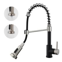 Auralum Grifo De Cocina De Acero Inoxidable Fregadero Grifo Extraíble, Giratorio De 360° Mezclador Monomando De Cocina Para Agua Fría Y Caliente, 
