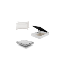 Santino - Pack Canapé De Madera Blanco + Colchón Pro Nature + Almohada Fibra 200cm
