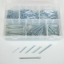 Assortiment coffret 555 goupilles fendues mécaniques – Goupille – Type de goupille, Matières, Longueur, Quantité par pack