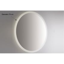 Miroir Mural Rétroéclairé À Led Rond De 75 Cm D'Épaisseur 4 Mm Avec Sablage Périphérique