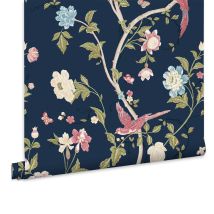 Laura Ashley - Summer Palace Vliestapete Midnight Blue 10mx52cm