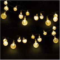 Außen-solar-lichterkette, 4,5 M 30 Led Kristallkugel-lichterkette Mit 2 Beleuchtungsmodi, Weihnachtsbeleuchtung Für Baum, Garten, Terrasse, Balkon, 