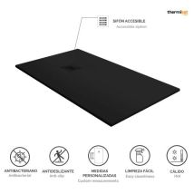 Piatto Doccia In Resina - Larghezza 70 - Panna Ral-1013 - 70x130 Cm