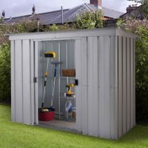 Yardmaster - Metall-gerätehaus 'titanium' Modell 84, Silber, 2,33 M², Ohne Bodenrahmen