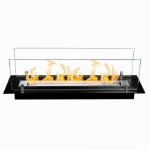 Divina Fire - Quemador De Bioetanol Para Chimenea De Acero Con Vidrios De 65 Cm