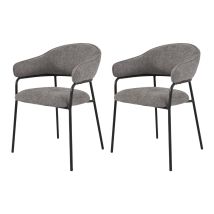 Mobili Rebecca - Stühle Rebecca Mobili Jatoba 82,5x57x56,5 Polyestergewebe Stahl Grau Schwarz Modern Set 2 Stück