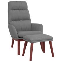 Sillón De Relax Con Taburete Tela Gris Claro Vidaxl