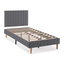 VS Venta-Stock Polsterbett + Kopfteil Eris 90x190 cm – Dunkelgrau – 30 cm – 92 cm – 192 cm – 60 cm – 5 cm