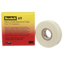 3m - Ruban Adhésif Toilé Scotch 69 , Blanc, Toile De Verre, 25mm X 3 4,4 N/cm ( Prix Pour 1 )