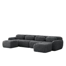 Canapé Cloud Sofa Modulable Plush Gris 378.00x179.00x73.00 Zipsofa Canapé Canapé