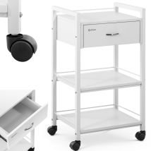 PhySA Kosmetikwagen Arbeitswagen Beistellwagen Salonwagen – 1 Schublade, 3 Ablagen – 47,5 x 40 x 85,5 cm – weiß