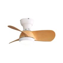 Ventilateur De Plafond De 58.4cm Avec Lumière Led 18w 3 Pales Abs,moteur Dc Mode Hiver-été,naturel