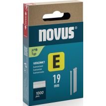 NOVUS Nägel Typ J 19 mm Länge Drahtbreite 1,2 mm 1000 Stück Verzinkter Stahl