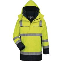 Parka multinorm Toivo – Talla M – Amarillo fluorescente y marino – Impermeable y transpirable – EPI categoría III