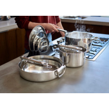 Juego De Utensilios De Cocina Space Steel, Modelo Con Mangos Plegables, Acero Inoxidable, Ideal Para Preparar Comidas, Resistente Al Calor, Fácil 