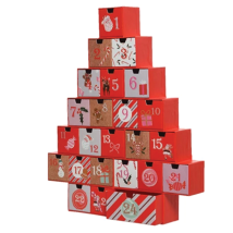 Calendario de adviento de cartón – 37 cm de altura – Decoración navideña divertida
