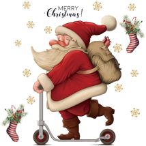 Otros Adornos Navideños, Pegatinas De Feliz Navidad Para Ventanas Para Decoración De Interiores, Cuadros De Papá Noel Para Pared, Pegatinas De Vinilo 