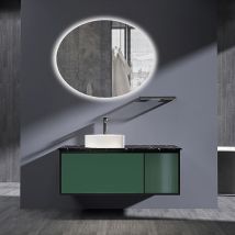 Espejo de baño ovalado retroiluminado 100x80 cm – Luz fría 5500K – Potencia 14W – 1820 lúmenes – IP44
