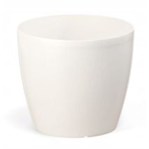 Vaso Da Fiori In Plastica Bianca 25x22 Cm Classico Liscio Magnolia
