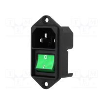Connettore Di Alimentazione Ca Con Interruttore Luminoso Verde 4302.2141