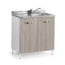 Sottolavello 2 Ante 80 Cm Con Lavello Incluso Colore Olmo
