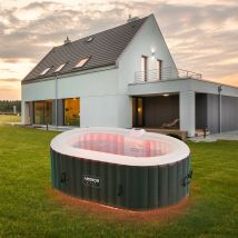 Arebos In-outdoor Whirlpool Spa Piscina Benessere Massaggio Ovale Mit Led 2400 W