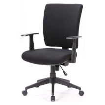 Serena - Bürostuhl Palmerston, Chefsessel Mit Armlehnen, Ergonomischer Bürositz, Cm 61x65h98/108, Schwarz
