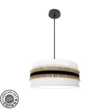 Colgante Con Pantalla Modelo Angola Blanco 3 Luces