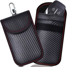 Bolsa Faraday Con Bloqueo De Señal Rfid Para Llave De Coche, Paquete De 2, Funda Protectora De Fibra De Carbono Anti-rfid, Ouylaf