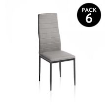 Homesouth - Pack 6 Sillas De Comedor Yuri Gris Oscuro - Negro 39cm (ancho) X 97cm (alto)