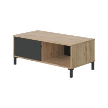 Couchtisch Evansville, Kaffetisch, Couchtisch Für Das Wohnzimmer, Cm 100x50h40, Asteiche Und Anthrazit