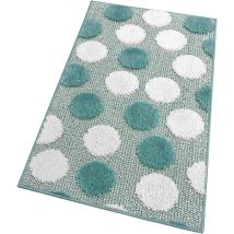 Tapis De Bain Moderne Doux Antidérapant Tapis De Douche Lavable Absorbant Pois Bleu Clair - 65x40 Cm