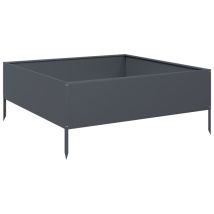 Jardinière Lit Surélevé De Jardin Anthracite 100x100x25 Cm Acier