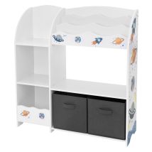 Joyz - Scaffale Per Bambini 93 X 30 X 98 Cm Libreria Con Ripiani Organizzatore Per Giocatoli Con 2 Scatole Per Stoccaggio Mobiletto Per La Stanzina 