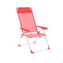 Silla de playa plegable Marbueno Coral – Aluminio – Textilene – 5 posiciones – 69 x 110 x 58 cm