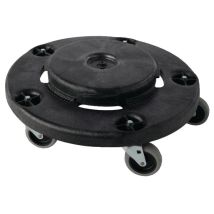 Fahrgestell Kunststoff rund – FG264000BLA – schwarz – 100 mm Lenkrollen – für 76/121/167 l Tonnen