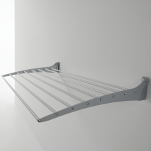 Étendoir À Linge Mural Pliable En Aluminium Anodisé – 8 Tubes Résistants Aux Intempéries – Dimensions 80x57x9 Cm – Pour Usage Intérieur Et Extérieur –